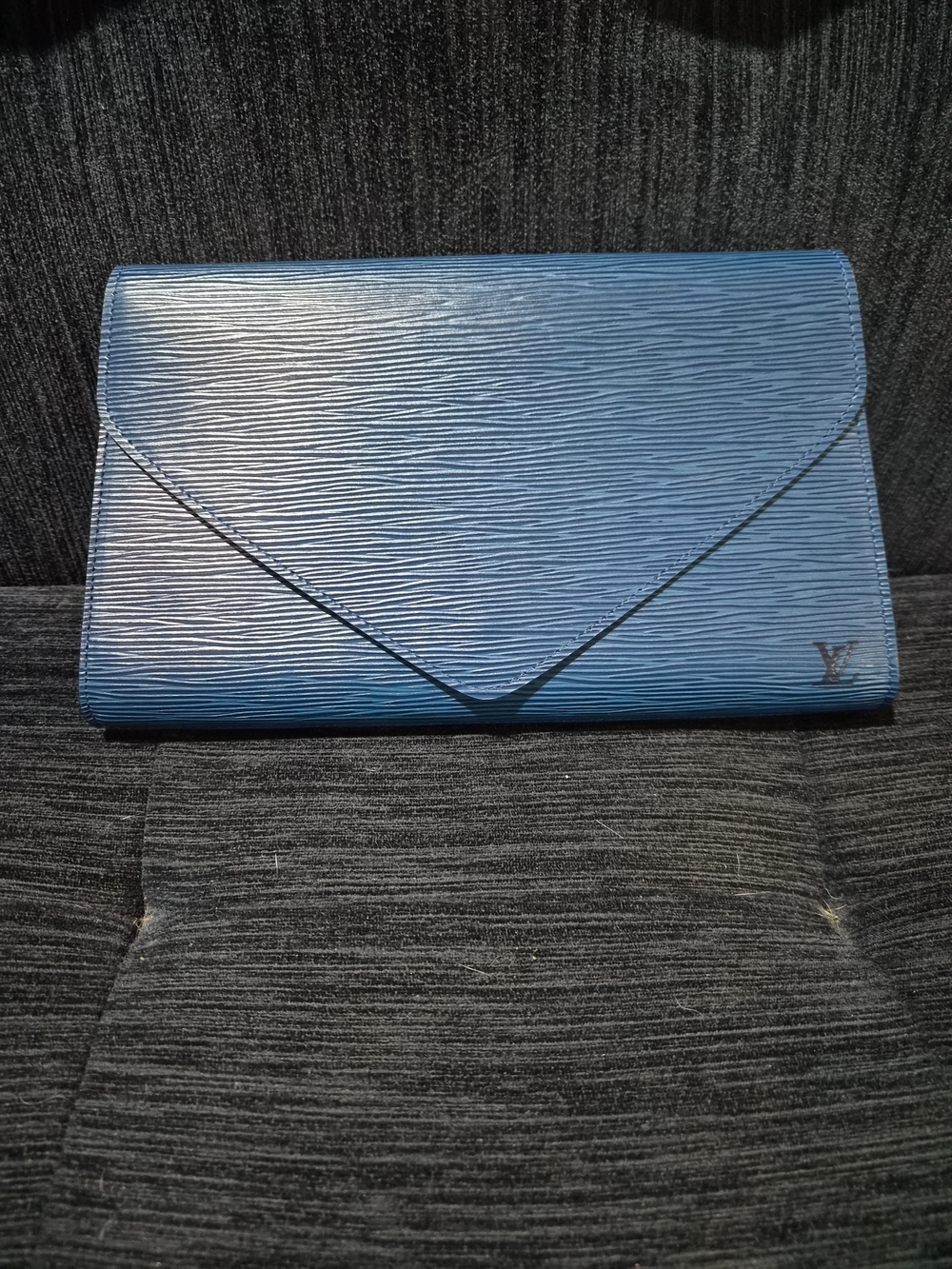 Louis Vuitton Epi Pochette Art Deco Clutch Bag Toledo Blue Vintage Envelope